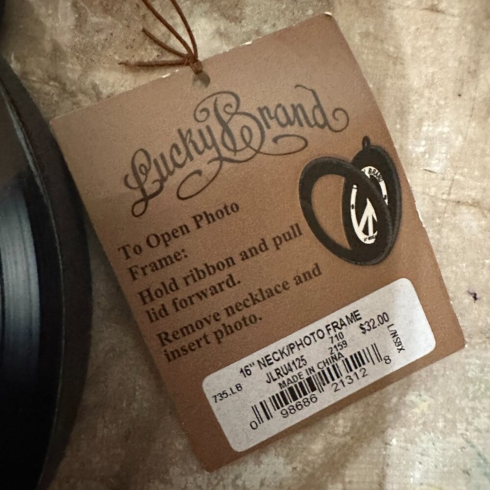 NWT Lucky Brand Circle Photo Frame Peace Symbol 5" - Picture 2 of 3